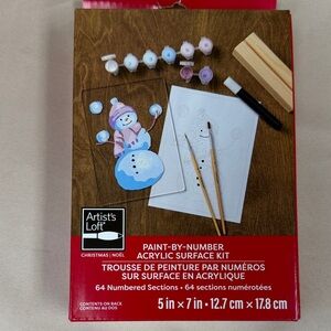 Artist’s Loft Snowman Christmas Paint-by-Number Acrylic Surface Kit - Red art